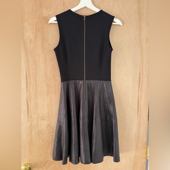Halogen Black Sleeveless A-line Leather Mini Dress - Picture 8 of 12